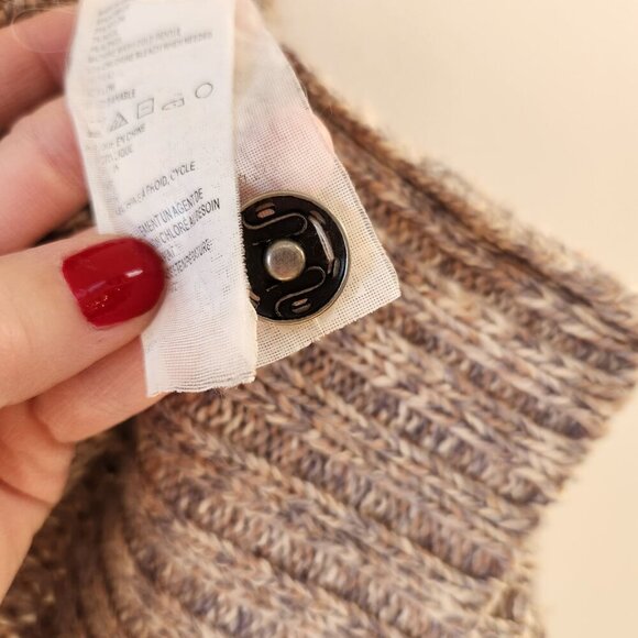 Prana Callisto Wool Alpaca Blend Cardigan Sweater High Neck Tan Beige Women's XS - Picture 9 of 10